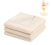 AMSGANK 3 Pièces Étamine Alimentaire, 2 Pièces 50x50cm + 1 Pièces 100x100cm Filtrant Tissu en Coton Non Blanchi Mousseline Lavable et Réutilisable pour Filtrer Vin Tofu Fromage