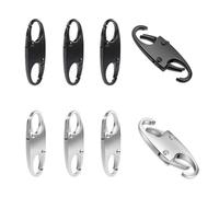AMSGANK Clip de Fermeture Éclair Anti-Vol, 8 Pièces Petits Clips Doubles Fermetures à Glissière pour Sacs à Dos, Camping, Voyage, Sports de Plein Air, Curseurs de Fermeture Éclair (Noir, Argent)
