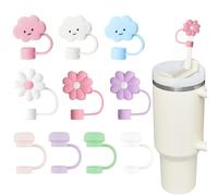 AMSGANK Couvercles de Paille pour Stanley Cup, 10 Pièces Bouchon en Silicone Anti-Poussière Protecteurs d'Embouts de Paille Réutilisables compatible avec Stanley Cup 30 oz und 40 oz