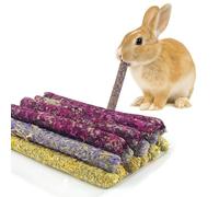 AMSGANK Jouet à Mâcher de Lapin, Naturel Jouet de Lapin à Mâcher Faits à la Main Bâtons de Foin avec des Pétales Chew Toys pour Petits Animaux Chinchillas Cochon d'Indes Hamsters