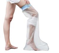 AMSGANK Protection Platre Jambe Adulte, Protège-plâtre Jambe Etanche et Réutilisable Protection Jambe Douche Protecteur de Bandage Sac Douche Platre pour la Jambe Cassée, le Pied (Full Leg)