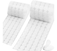 AMSGANK Scratch Autocollant Rond 10mm/20mm, 408 Paires Pastille Scratch Autocollant Crochets et Boucles Double Face Scratchs Adhésif Rond pour DIY, Artisanat (Blanc)