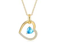 Amsgedhie collier personnalisé nom,pierre de naissance collier coeur,Valentine fête des mères cadeau d'anniversaire pour maman, épouse, petite amie (Nom 1, Or couleur)