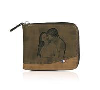 Amsgedhie Portefeuille personnalisé pour Hommes avec Compartiment à Monnaie en Argent,Petit Portefeuille en Cuir PU, Portefeuille Court Classique,personnalisé Photo et du nom (Style 1, Curry foncé)