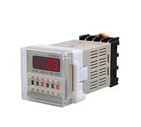AMSH DH48S-2Z Commutateur de relais programmable numérique LED 0.01S-99H99M Minuterie avec base de prise AC/DC 12 V 24 V 36 V 110 V 220 V 380 V (Taille : DC12 V)
