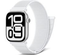 AMSKY Boucle Sport Nylon Compatible avec Bracelet Apple Watch Se 40mm 44mm 46mm 42mm 45mm 41mm 38mm 49mm, pour iWatch Serie 11 10 9 8 7 6 5 4, SE Ultra 3 2 1, Blanc, (S11/10 42mm)/40mm/41mm/38mm