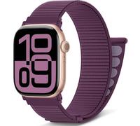 AMSKY Boucle Sport Nylon Compatible avec Bracelet Apple Watch Se 40mm 44mm 46mm 42mm 45mm 41mm 38mm 49mm, pour iWatch Serie 11 10 9 8 7 6 5 4, SE Ultra 3 2 1, Prune, (S11/10 42mm)/40mm/41mm/38mm