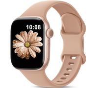 AMSKY Bracelet Sport Silicone Compatible avec Bracelet Apple Watch Se 40mm 44mm 42mm 46mm 45mm 41mm 38mm, Doux Imperméable Femme Homme pour iWatch Serie 11 10 9 8 7 6 5 4, SE 3 2 1, Thé au Lait
