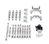AMSLSIU 1/16 échelle RC voiture amortisseur ensemble véhicule tige de traction Servo tringlerie Kit jouets accessoires pièces de rechange remplacement pour WPL, Argent