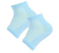 AMSLSIU 1 ensemble Gel chaussettes coton sans orteil respirant unisexe pour pied sec peau beauté bonneterie réglable cheville Kit, Bleu Nuit Maille