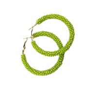 AMSLSIU 1 paire de boucles d'oreilles bohèmes perlées Style Vintage multicolore oreille universelle balancent oreille pendentif accessoire de mode saint valentin, Vert/6CM