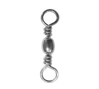 AMSLSIU 100 pièces émerillons de pêche connecteurs de pêche à la traîne en Acier au Carbone Remplacement Flexible Solide Anneau Accessoires d'attirail, Blanc, Taille 9