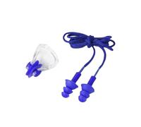 AMSLSIU 2 pièces bouchon d'oreille pinces-nez ensemble femmes hommes plongée en apnée étanche doux réutilisable Kit de bouchons d'oreille équipement de Sport sous-marin, Bleu