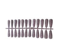 AMSLSIU 24 pièces faux ongles couverture complète ongle patch paillettes artificielles ongles conseils bricolage fournitures manucure décoration, rose