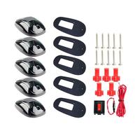 AMSLSIU 5 pièces blanc/ambre fumé/Transparent lentille marqueur de cabine feux de position supérieur marqueur toit cabine étanche facile à installer, Fumé + Ambré Clair