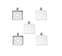 AMSLSIU 5 pièces collier pendentif blanc Vintage Base bijoux bricolage trouver artisanat composant accessoire pour maison, Argent d'époque