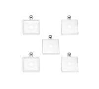 AMSLSIU 5 pièces collier pendentif blanc Vintage Base bijoux bricolage trouver artisanat composant accessoire pour maison, Argent