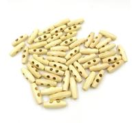 AMSLSIU 50 pièces bouton à bascule bois forme d'olive Style Simple bricolage artisanat accessoires de couture embellissements boutons en bois, Beige