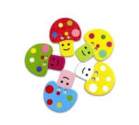 AMSLSIU 50 pièces boutons en bois champignons colorés deux trous Scrapbooking décorations bricolage artisanat bouton pour coudre des vêtements