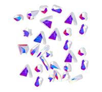 AMSLSIU 50 pièces cristal de verre de forme spécifique ensemble 3D conseils décoration Nail Art strass bricolage artisanat manucure accessoires, Cystal nu AB