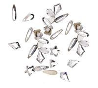 AMSLSIU 50 pièces cristal de verre de forme spécifique ensemble 3D conseils décoration Nail Art strass bricolage artisanat manucure accessoires, Blanc