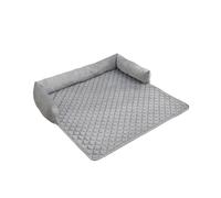 AMSLSIU Accueil Hiver Tapis en Peluche pour Animaux de Compagnie Salon canapé canapé Coussin de Sol Petit Moyen Animal Repos Chaud lit détachable, Gris Clair, 90x120cm