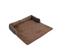 AMSLSIU Accueil Hiver Tapis en Peluche pour Animaux de Compagnie Salon canapé canapé Coussin de Sol Petit Moyen Animal Repos Chaud lit détachable, Café Gris, 75x75cm