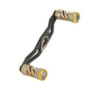 AMSLSIU Baitcasting Moulinet Poignée Portable Détachable Amovible Double Roulements Modifié Remplacer Poignées Activité De Plein Air Pêche Bouton, Gris + Or