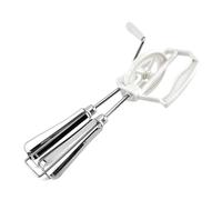 AMSLSIU Batteur à oeufs rotatif à main manuel Double barre oeufs fouet mélangeur agitateur outil de mélange pour ménage Restaurant boulangerie, Blanc