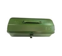 AMSLSIU Boîte à Outils verrouillable en métal avec Un intérieur spacieux pour Vos Outils proprement dans Votre Garage. Fermeture à loquet. Portable, Vert, 37 x 16 x 12 cm