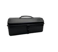 AMSLSIU Boîte à Outils verrouillable en métal avec Un intérieur spacieux pour Vos Outils proprement dans Votre Garage. Fermeture à loquet. Portable, Noir, 37 x 16 x 12 cm