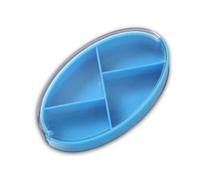 AMSLSIU Boîte à pilules rotative 4 treillis diviseur de cas collier de sucre organisateur conteneur ménage extérieur intérieur fournitures, Bleu