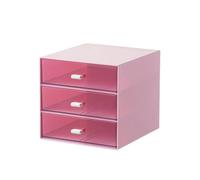 AMSLSIU Boîte de Rangement Premium à Large Application, Organisateur pour Toutes Les Occasions, tiroir en Plastique, boîte de Rangement pour cosmétiques ABS, Rose, Triple Grille