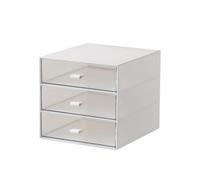 AMSLSIU Boîte de Rangement Premium à Large Application, Organisateur pour Toutes Les Occasions, tiroir en Plastique, boîte de Rangement pour cosmétiques ABS, Blanc, Triple Grille