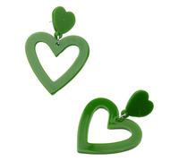 AMSLSIU Boucles d'oreilles pendantes pour femmes, légères et faciles à porter, cadeaux élégants et polyvalents, ensemble de boucles d'oreilles en forme de cœur, Vert