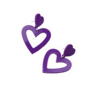 AMSLSIU Boucles d'oreilles pendantes pour femmes, légères et faciles à porter, cadeaux élégants et polyvalents, ensemble de boucles d'oreilles en forme de cœur, Violet