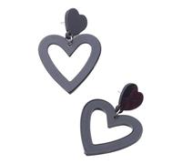 AMSLSIU Boucles d'oreilles pendantes pour femmes, légères et faciles à porter, cadeaux élégants et polyvalents, ensemble de boucles d'oreilles en forme de cœur, Gris