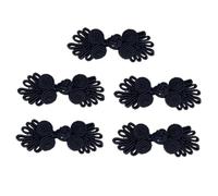 AMSLSIU Boutons grenouilles à nœud chinois de qualité supérieure, au charme traditionnel, pour les passionnés de mode et de loisirs créatifs. Leur taille est idéale pour, Noir