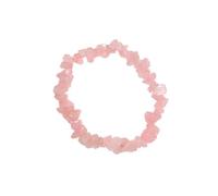 AMSLSIU Bracelet jonc en cristal naturel vibrant, composé de perles d'agate uniques de forme irrégulière. Accessoire d'été élégant. Perles d'agate naturelle et espaceur amovibles, Rose
