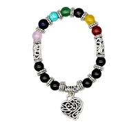 AMSLSIU Bracelets Pour Chakra de santé et de sécurité, pierres naturelles pour le bien-être, cristaux, cadeaux, 7 cristaux Pour chakra, taille réglable