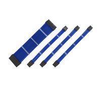 AMSLSIU Câble d'alimentation d'extension boîtier PC connecteurs Flexibles à Manches en Nylon Coffre-Fort utile Ensemble de Cordon résistant à l'usure Carte mère, Bleu