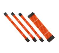 AMSLSIU Câble d'alimentation d'extension boîtier PC connecteurs Flexibles à Manches en Nylon Coffre-Fort utile Ensemble de Cordon résistant à l'usure Carte mère, Orange