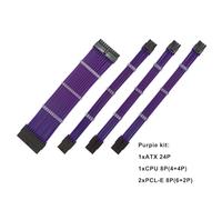 AMSLSIU Câble d'alimentation d'extension boîtier PC connecteurs Flexibles à Manches en Nylon Coffre-Fort utile Ensemble de Cordon résistant à l'usure Carte mère, Violet