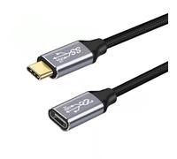 AMSLSIU Câble de données mâle à Femelle Type-c Portable 10Gbps 100W 4K Cordon de Transmission de Projection Audio convertisseur de téléphone Portable de Bureau, 0.25m