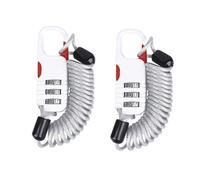 AMSLSIU Câble d'extension antivol pour Casque de Moto et Scooter électrique, verrou de sécurité Portable avec Mot de Passe Extensible, Blanc