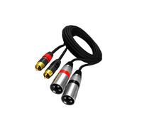 AMSLSIU Câble d'interconnexion stéréo HiFi pour caisson de basses, câble premium double XLR mâle vers double XLR mâle, compatible avec les amplificateurs AV et microphones, 1.5 m