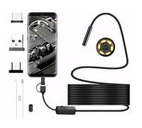 AMSLSIU Caméra endoscopique pour Voitures, USB C 6 lumières LED réglables, 300 000 Pixels, diamètre 5mm, ABS, pour Mobile, Ligne Dure, 10M