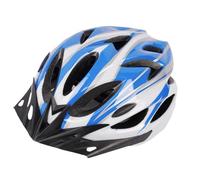 AMSLSIU Casque de vélo léger et Confortable avec Ventilation, pour Femmes et Hommes, VTT et vélo de Route. Jugulaire Ajustable, Respirant et Antichoc, Bleu Blanc, 26 x 21 x 14 cm