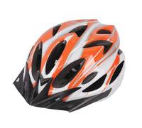 AMSLSIU Casque de vélo léger et Confortable avec Ventilation, pour Femmes et Hommes, VTT et vélo de Route. Jugulaire Ajustable, Respirant et Antichoc, Orange Blanc, 26 x 21 x 14 cm