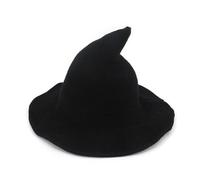 AMSLSIU Chapeau de sorcière noir en feutre pour noir M (56-58 cm)